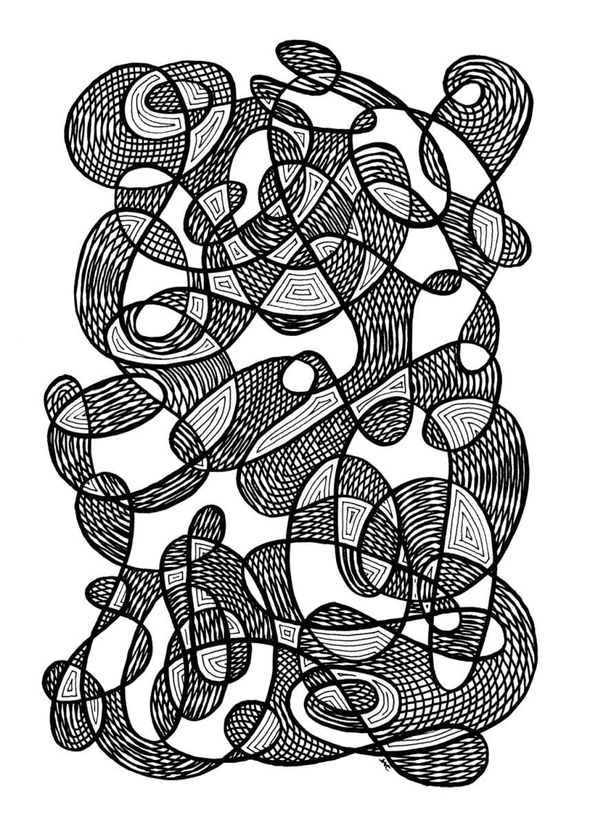 "Whirlwind 5" Drawing 5x7 by Debbie Clapper 