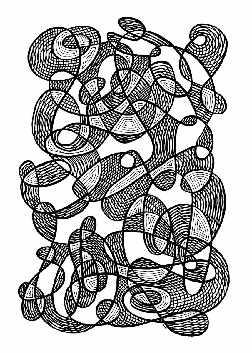 "Whirlwind 5" Drawing 5x7 by Debbie Clapper, Image 1.