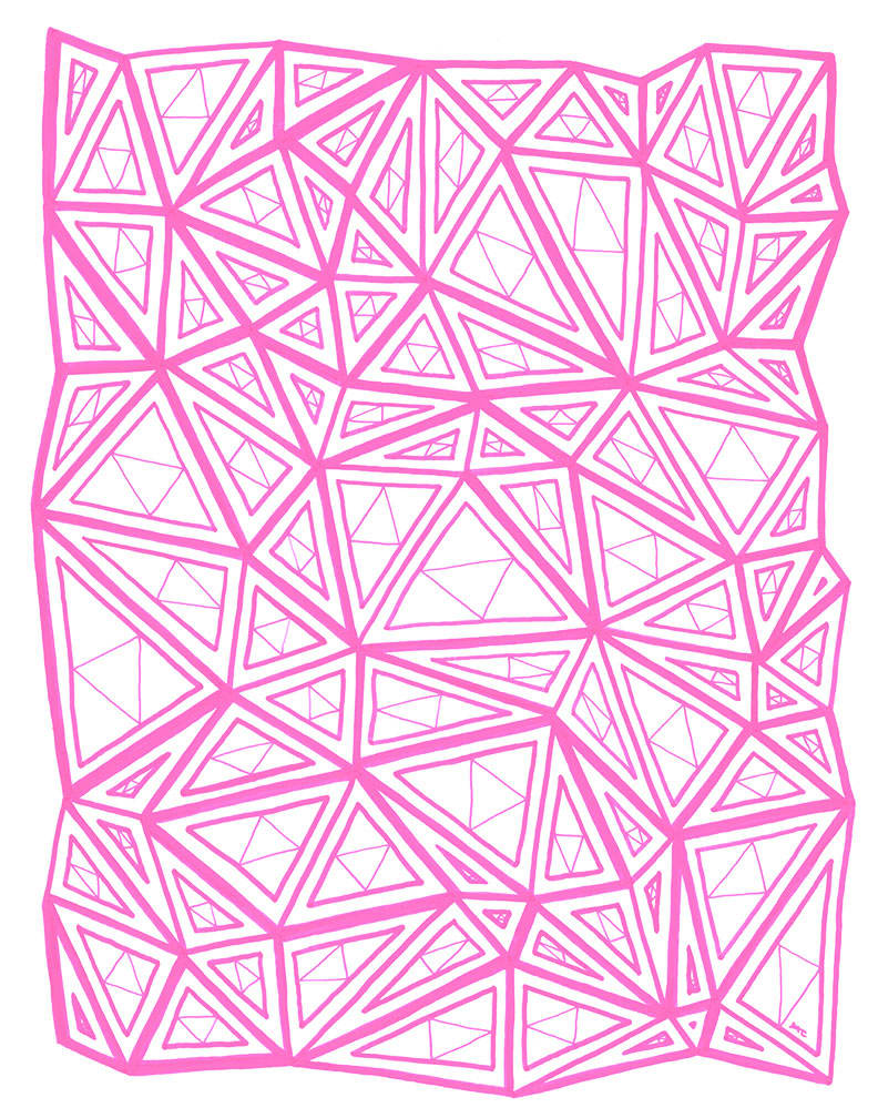 "Pattern Study 7: Pink" Drawing 11x14 by Debbie Clapper, Image 1.