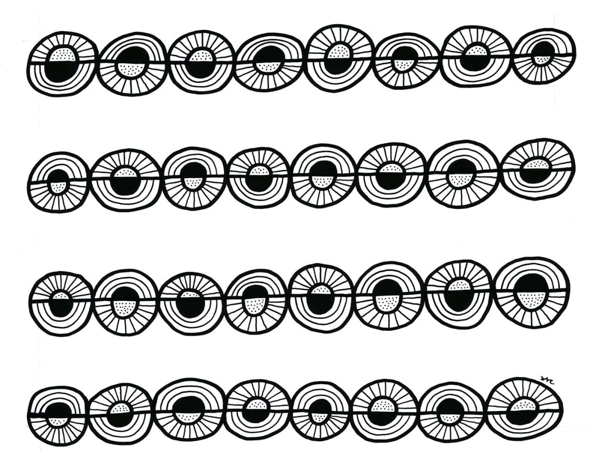 "Pattern Study 14: Black" Drawing 14x11 by Debbie Clapper, Image 3.