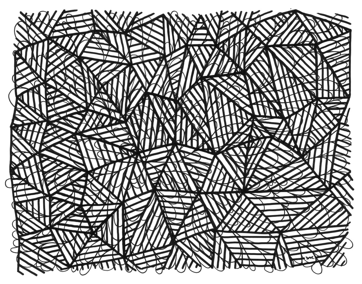Pattern Study 31: Black – Unframed Original Drawing by Debbie Clapper 