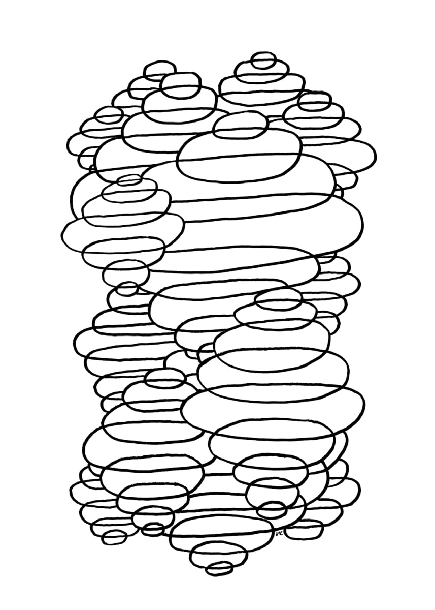 "Whirlwind 100" Drawing 5x7 by Debbie Clapper, Image 1.