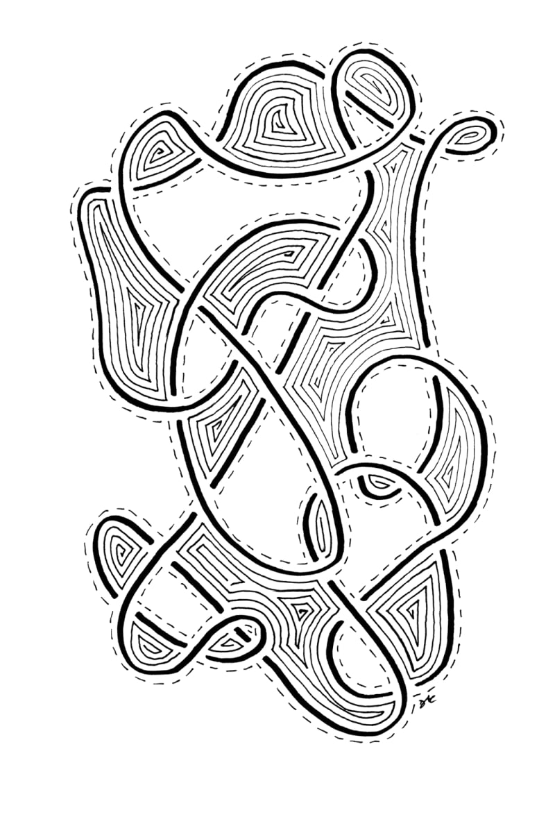 "Whirlwind 19" Drawing 4x6 by Debbie Clapper 