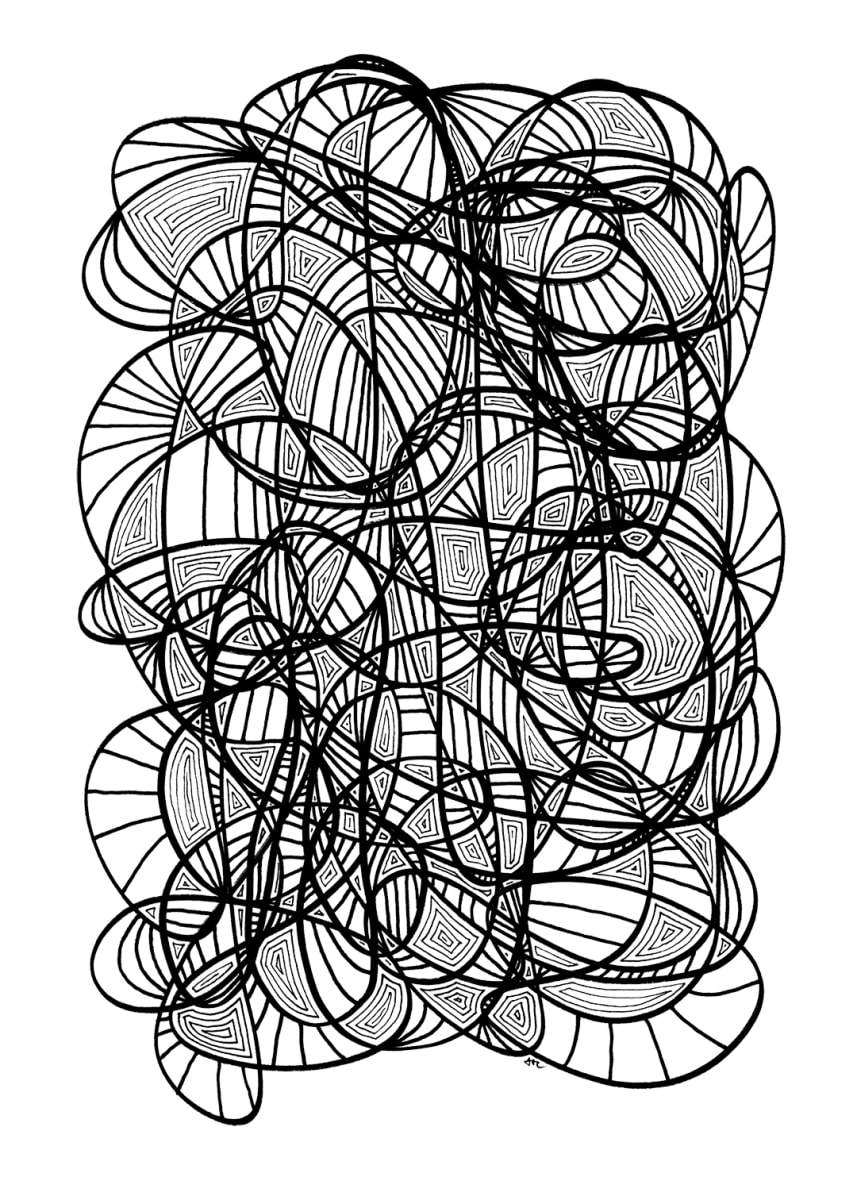 "Whirlwind 21" Drawing 5x7 by Debbie Clapper 