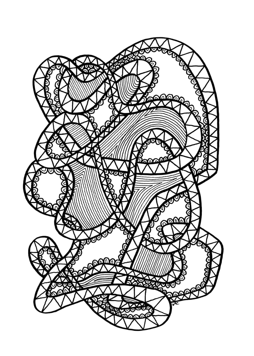 "Whirlwind 49" Drawing 5x7 by Debbie Clapper 