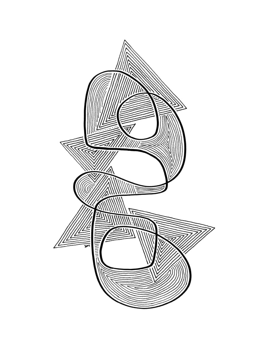 "Whirlwind 56" Drawing 5x7 by Debbie Clapper 