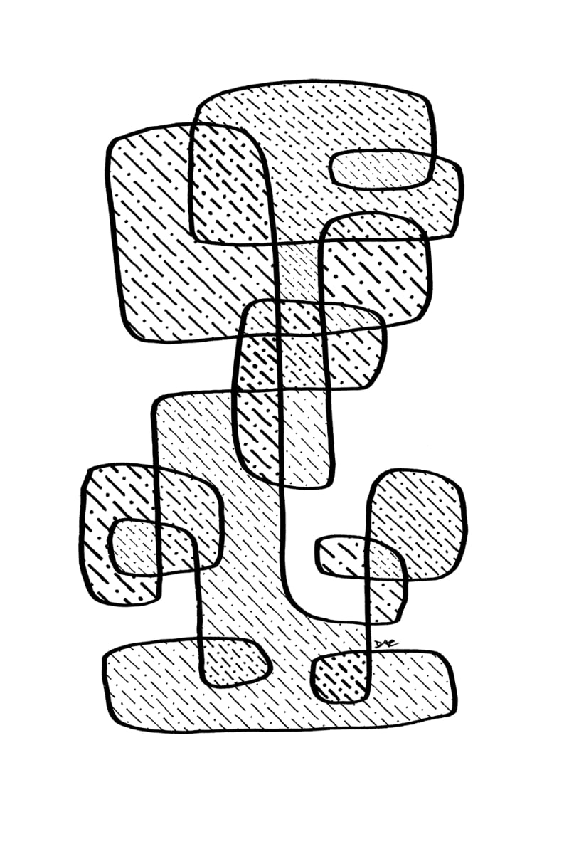 "Whirlwind 60" Drawing 4x6 by Debbie Clapper 