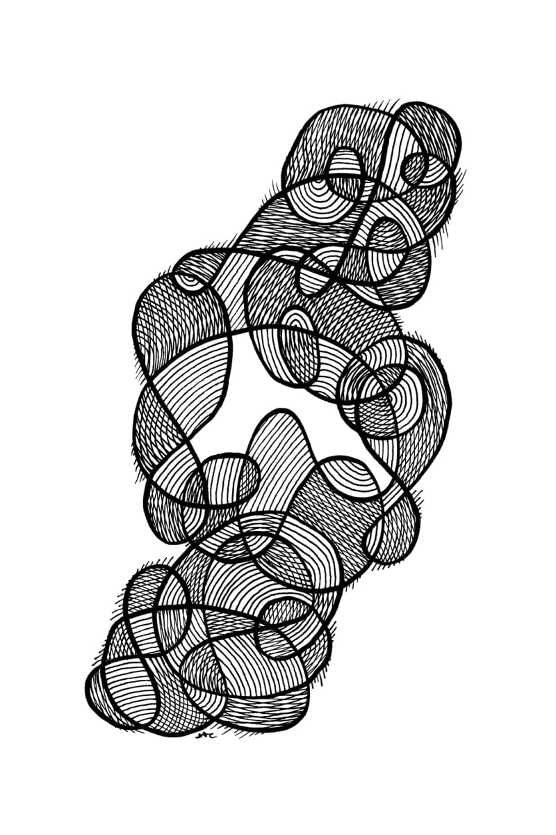 "Whirlwind 61" Drawing 4x6 by Debbie Clapper 