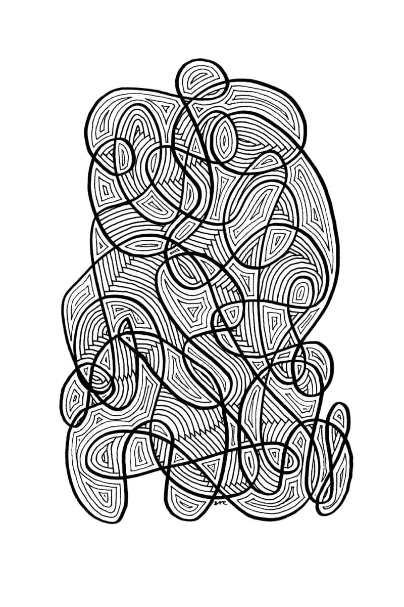 "Whirlwind 63" Drawing 4x6 by Debbie Clapper 