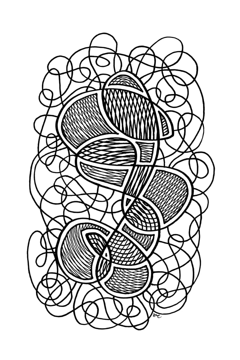 "Whirlwind 65" Drawing 4x6 by Debbie Clapper, Image 1.
