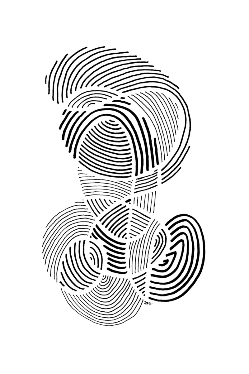 "Whirlwind 70" Drawing 4x6 by Debbie Clapper, Image 1.