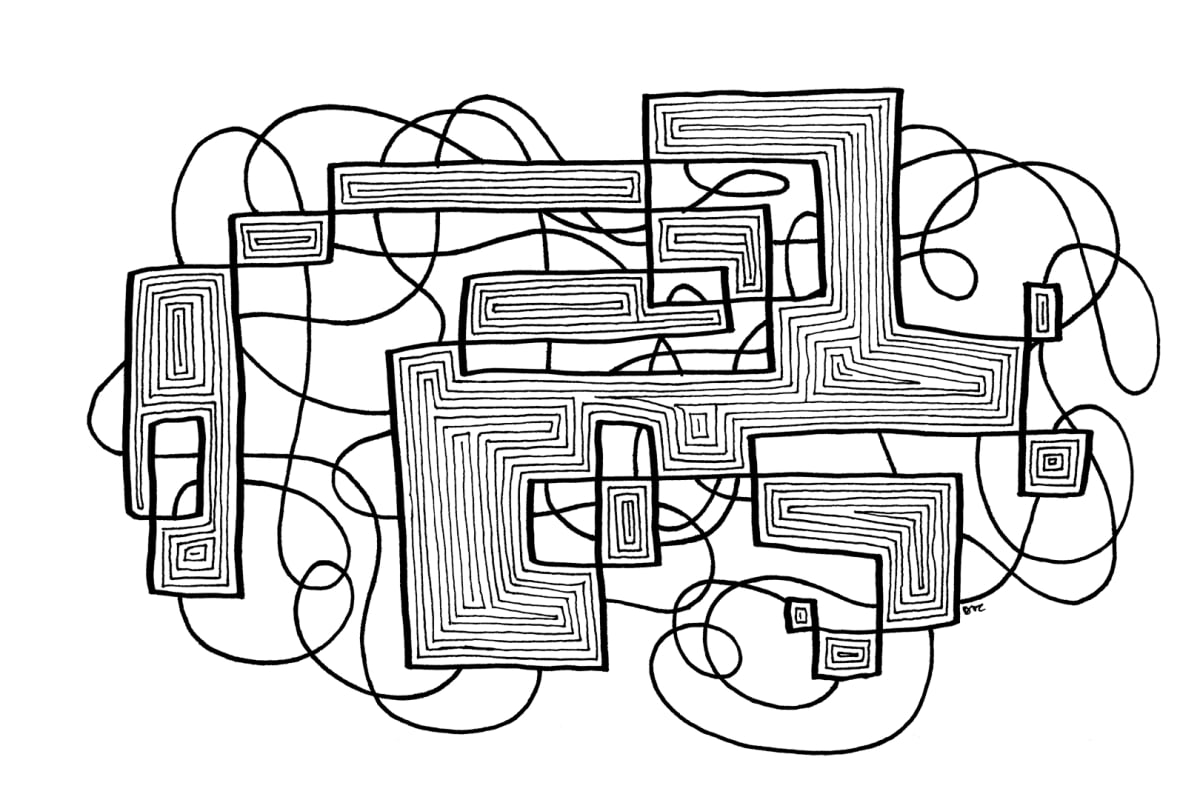 "Whirlwind 73" Drawing 6x4 by Debbie Clapper 
