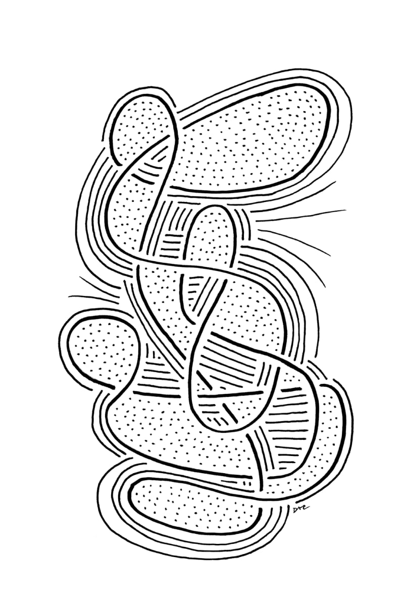 "Whirlwind 85" Drawing 4x6 by Debbie Clapper 