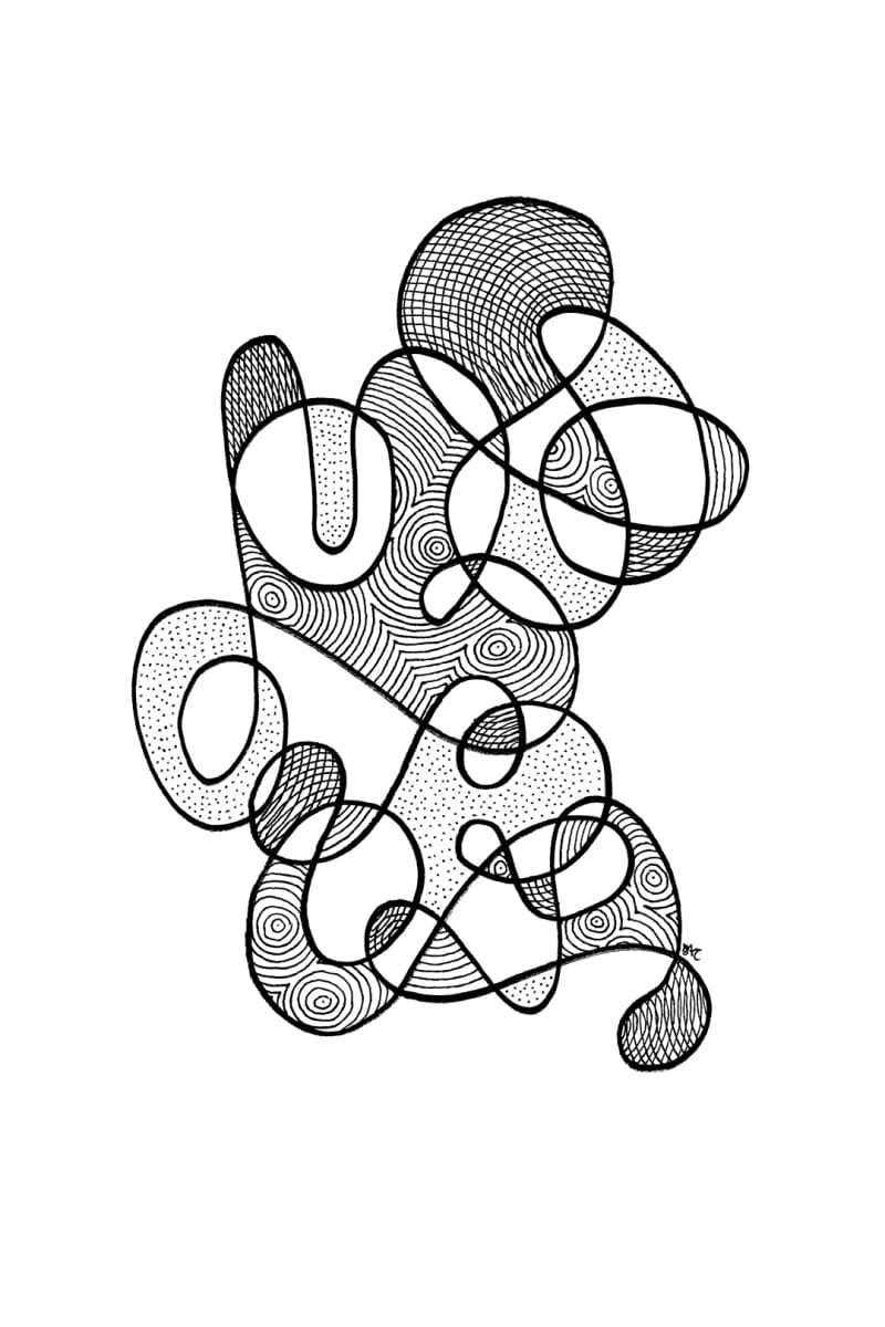 "Whirlwind 89" Drawing 4x6 by Debbie Clapper, Image 1.