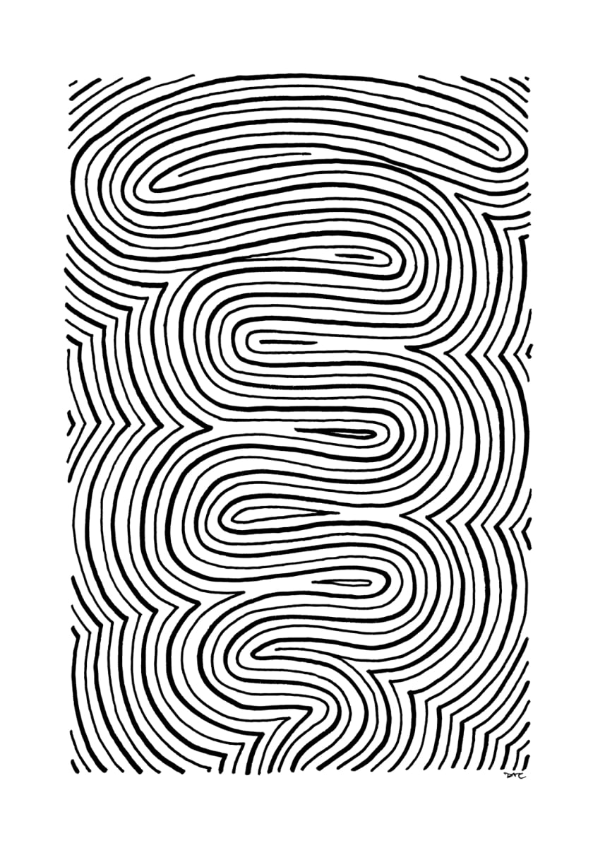 "Whirlwind 95" Drawing 5x7 by Debbie Clapper 