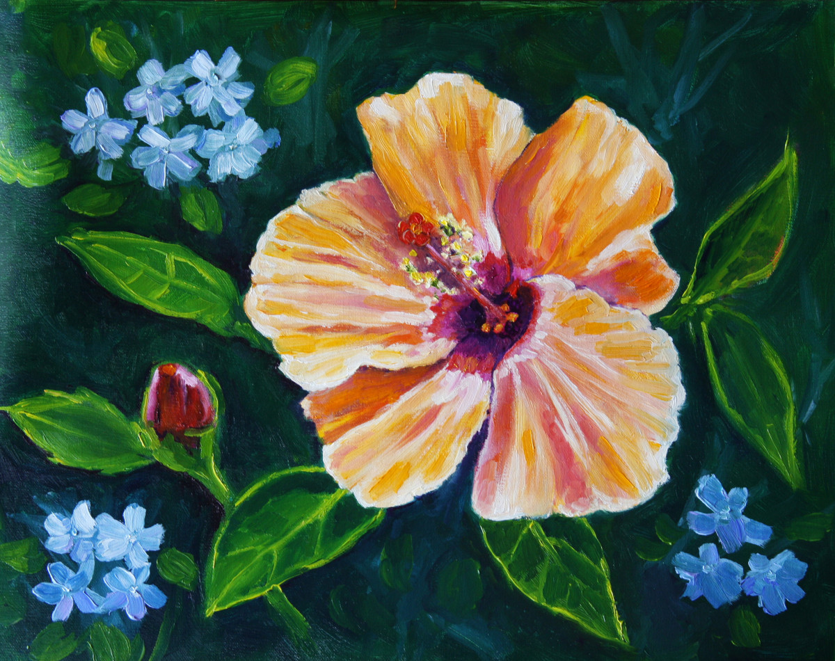 Hibiscus and Plumbago by Alexandra Kassing 