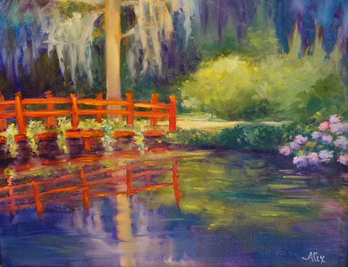 Red Bridge and Hydrangea by Alexandra Kassing, Image 3.