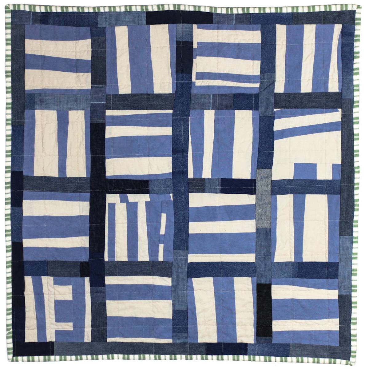 Basketweave - Blue & White by Stacey, Image 1.