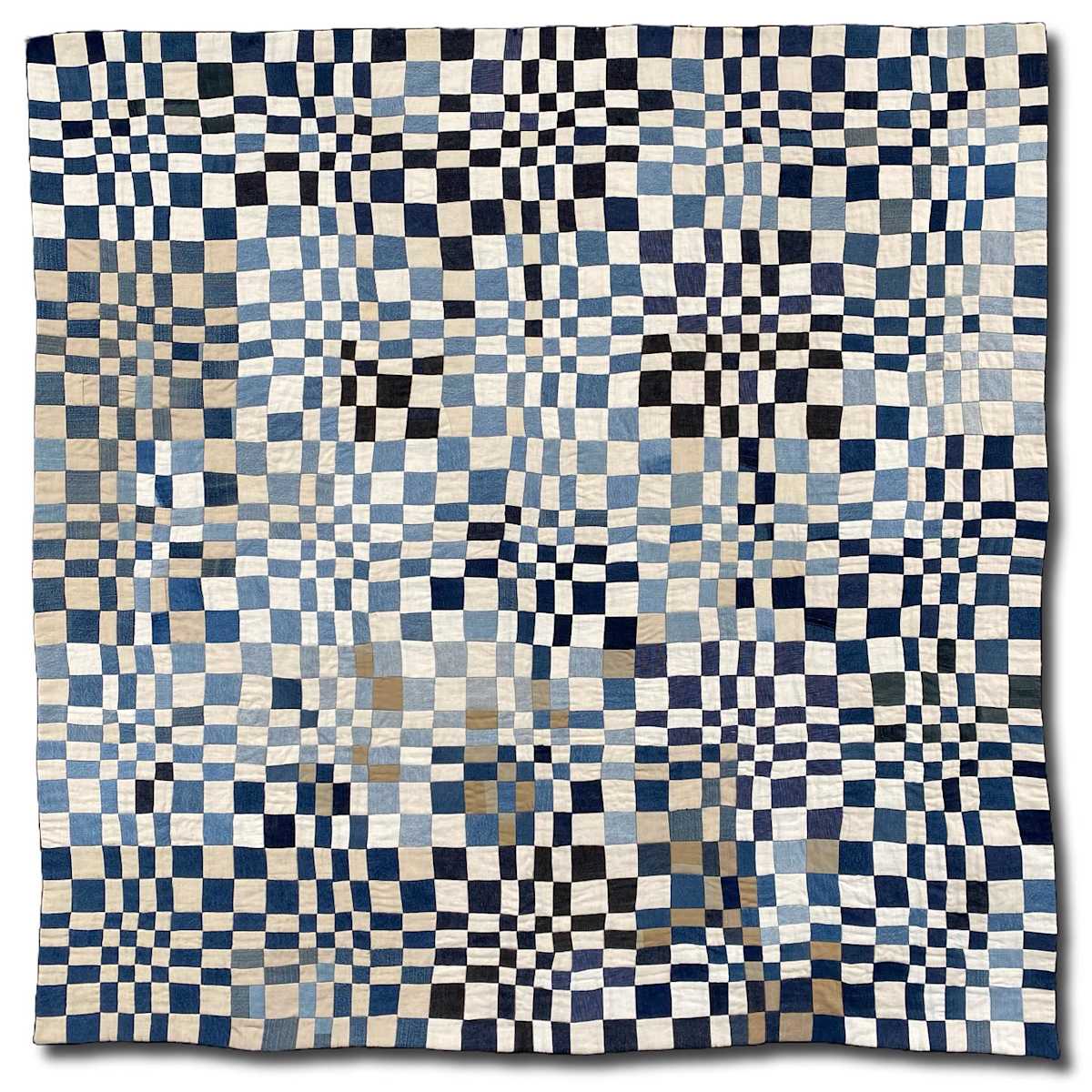 Distortion Grid: Blue Denim, Canvas, Linen by Stacey Sharman 