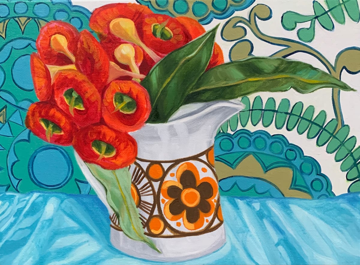Retro Daisy and the Orange gum blossom by Alicia Cornwell 