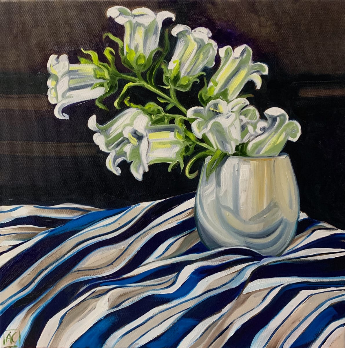 White Bell Flowers and Studio Stripes 