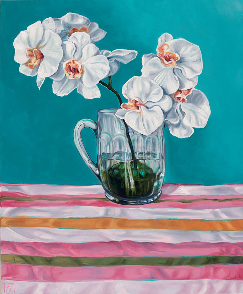Swapcard Orchids and Beer Stripes by Alicia Cornwell 