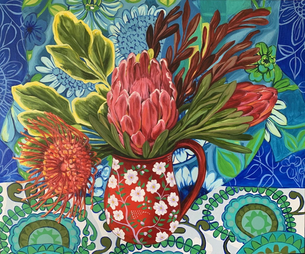 Retro Blue and the Pullalating Proteas by Alicia Cornwell 