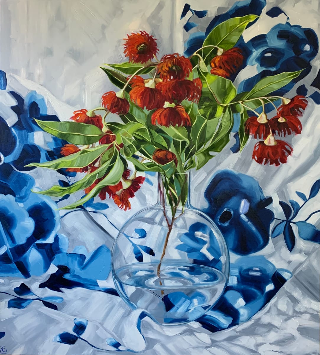 Flinders Red on Sanderson Blue by Alicia Cornwell 