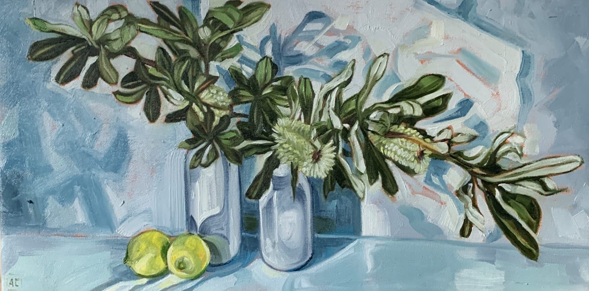 Banksias and Lemons in Shadow by Alicia Cornwell 