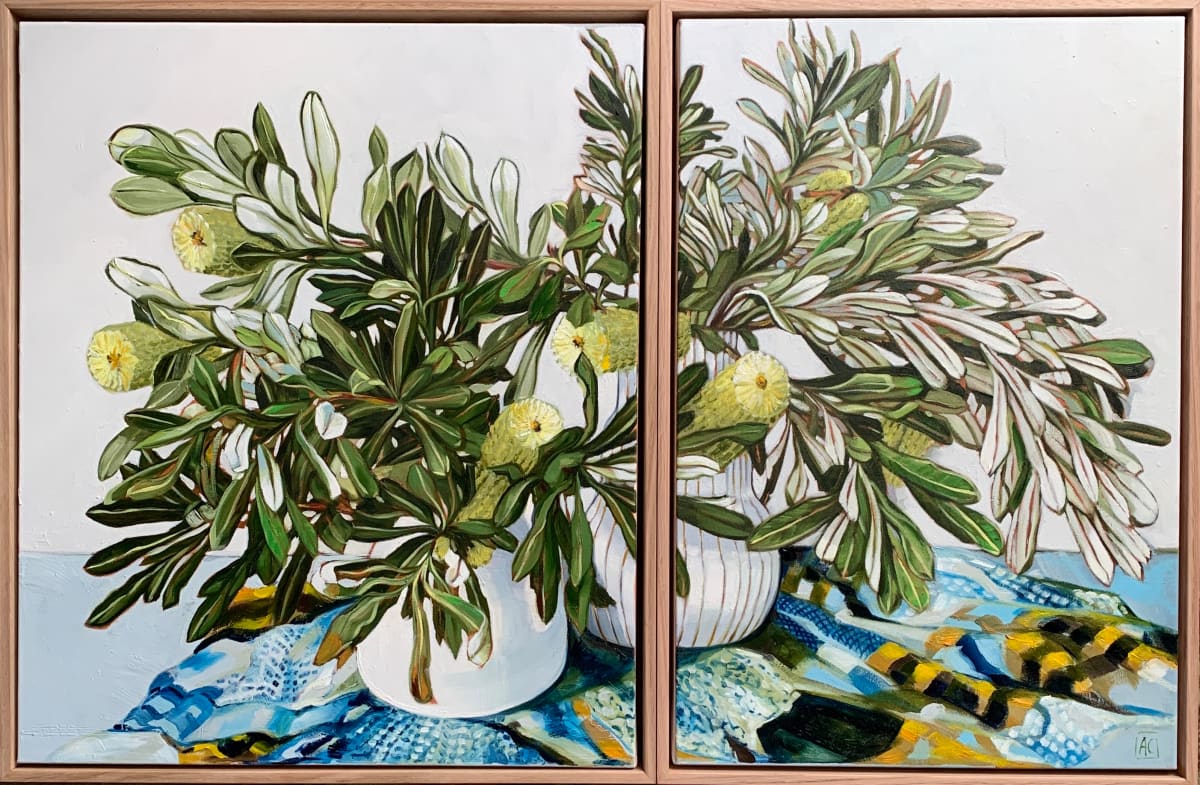 Banksia Sweep - Diptych by Alicia Cornwell 