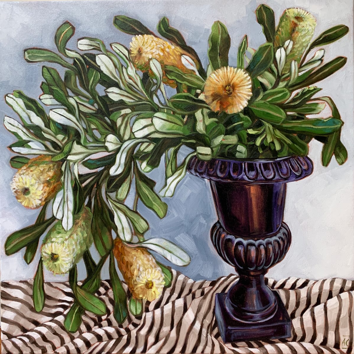 Black Urn and Banksia Sweep by Alicia Cornwell 