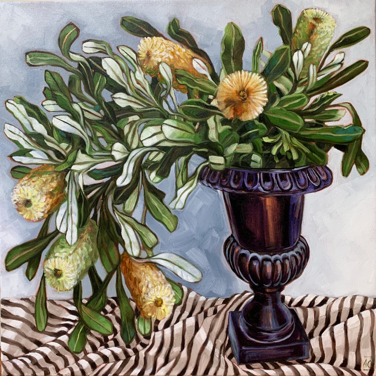 Black Urn and Banksia Sweep by Alicia Cornwell 