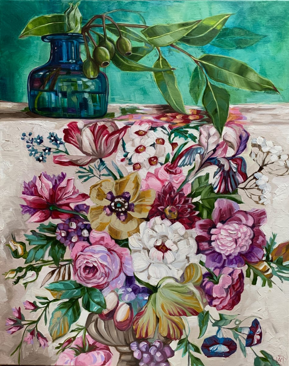 Gum nuts on Sanderson Florals - Souvenir by Alicia Cornwell 