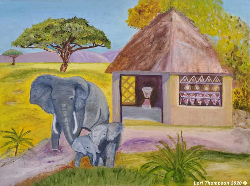 Family Affair Elephants Africa by Lori Thompson 