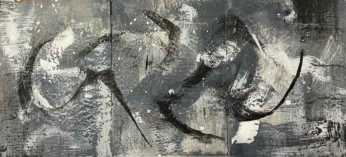 Currents of Silence by Lisa Cirenza  Image: A study in motion, texture, and quiet intensity — encaustic on board.