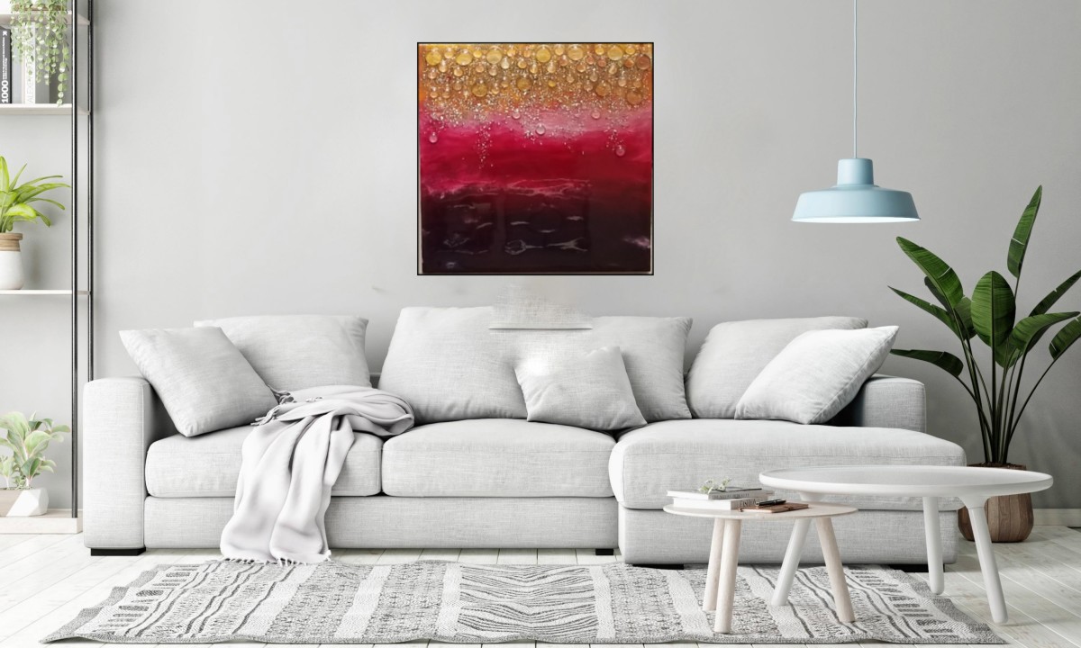 Arizona Sunset Resin + Glass Art by Tana Hensley, Image 10.