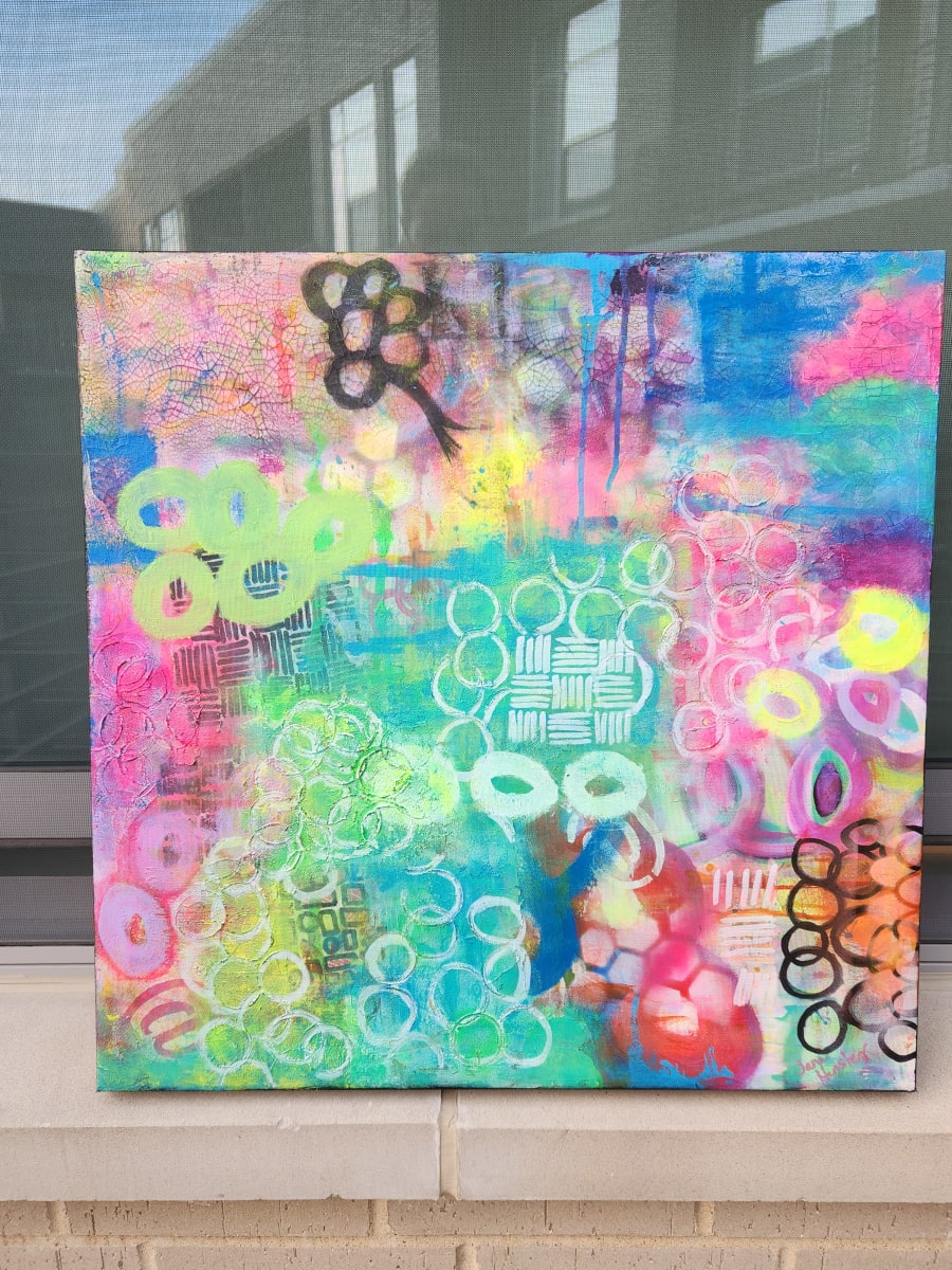 Original Graffiti Mixed Media Acrylic Art on Gallery Cradled MDF by Tana Hensley 