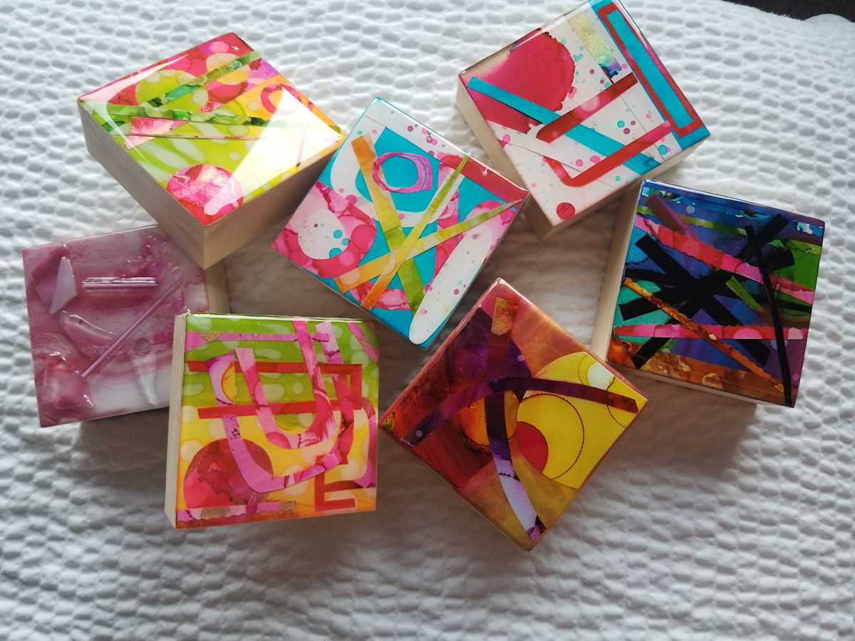 MODERN MINI'S RESIN COLLAGE ARTWORK by Tana Hensley, Image 29.