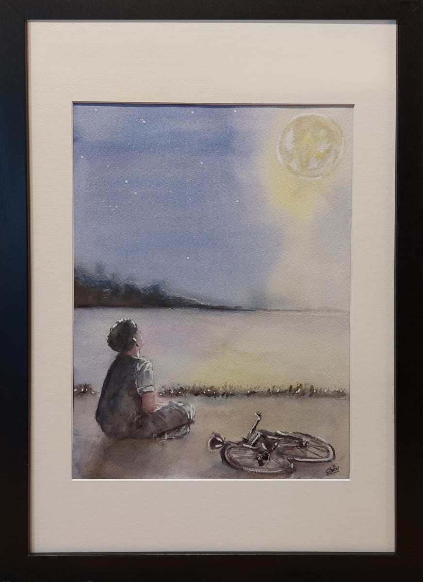 Full moon - Luna Piena by Silvia Busetto  Image: Full moon - Luna Piena - framed