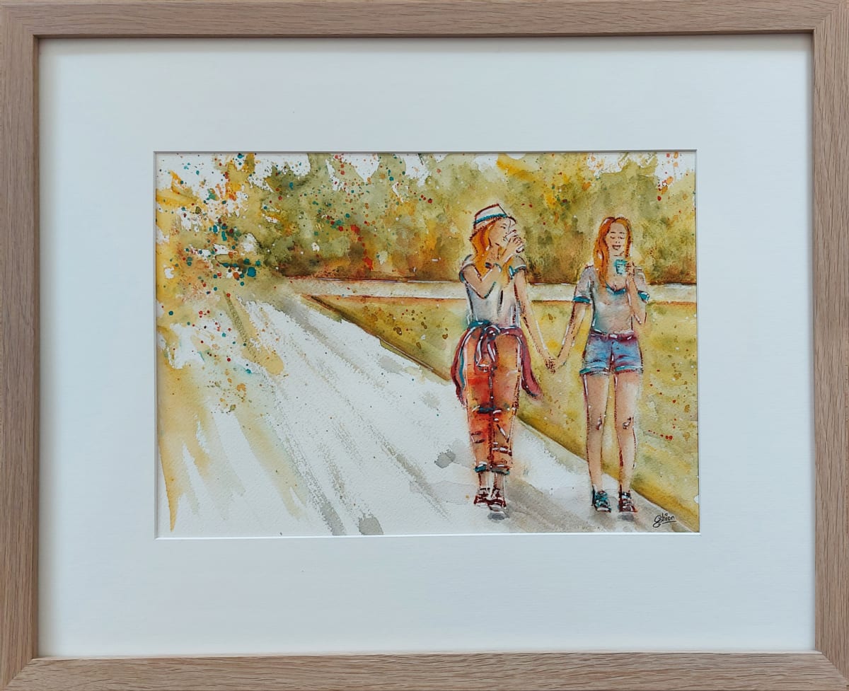 Una Passeggiata nel Parco - A Walk in the Park by Silvia Busetto  Image: Una Passeggiata Nel Parco - Framed