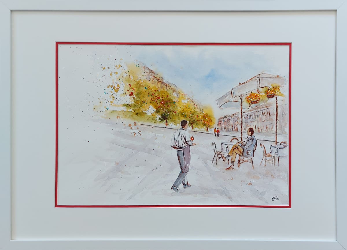 Spritz In Piazza - Spritz in the Square by Silvia Busetto  Image: Spritz In Piazza framed