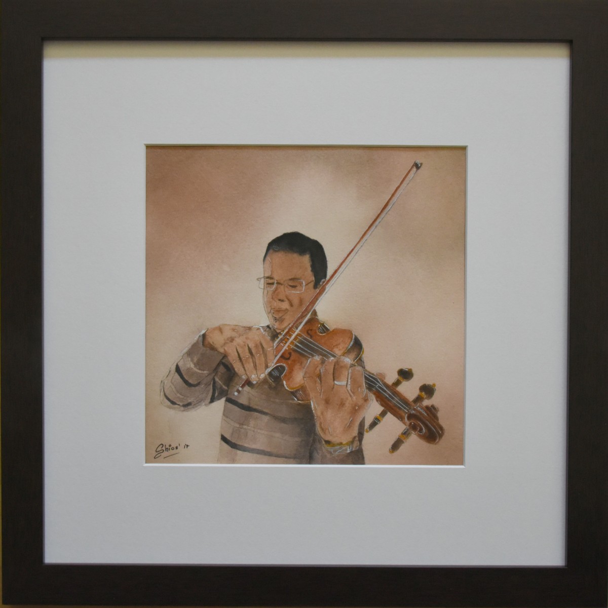 Marco and his Violin by Silvia Busetto  Image: Marco and his Violin framed