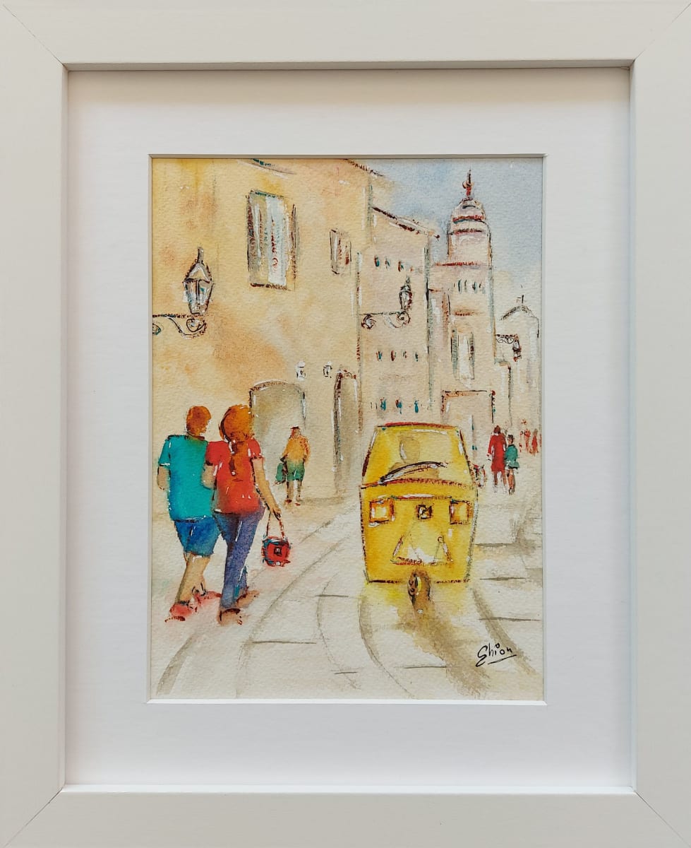 In Giro in Ape - Tour by "Bee" by Silvia Busetto  Image: In Giro in Ape - Tour by "Bee". Framed
