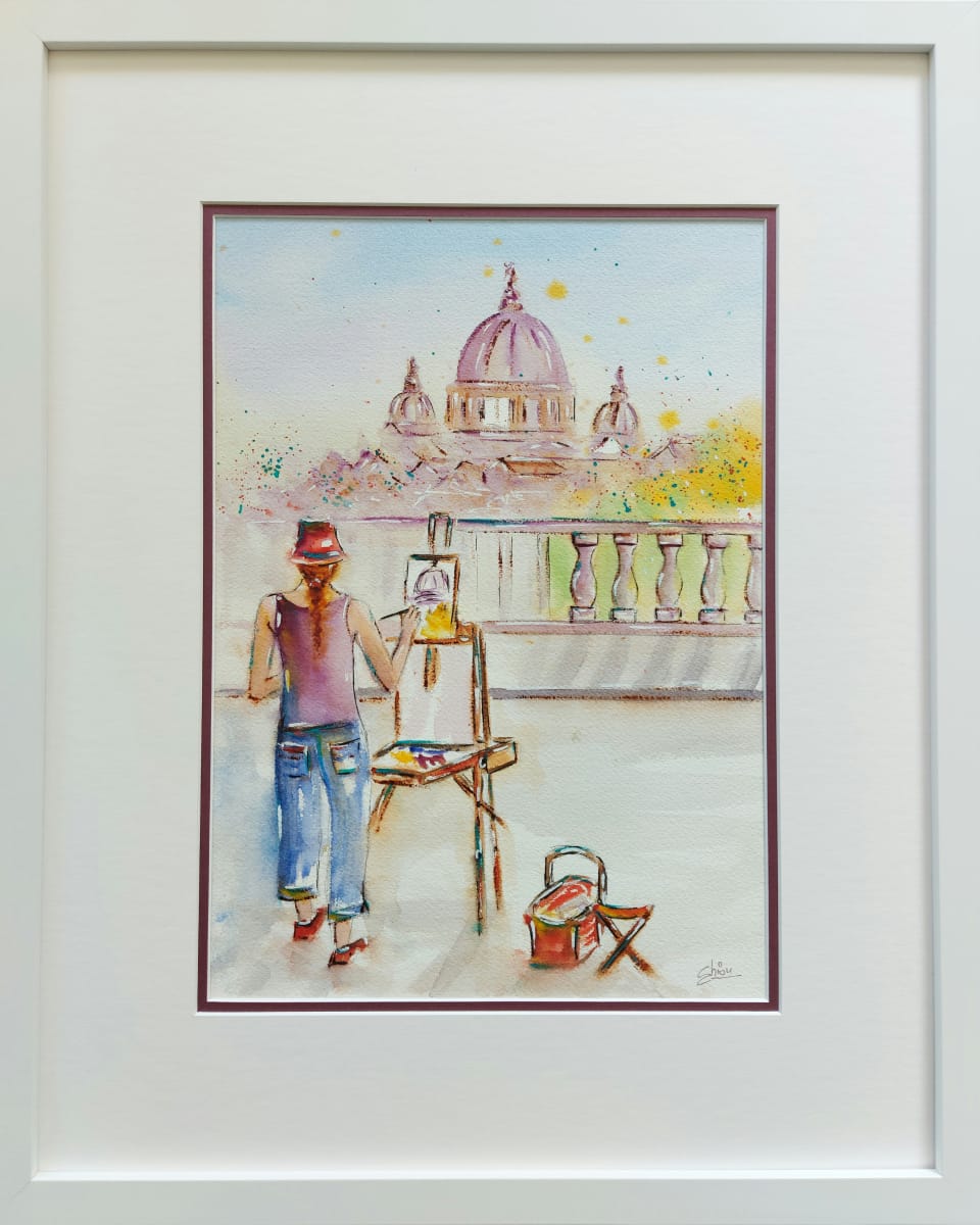 Dipingendo a Firenze - Painting in Florence by Silvia Busetto  Image: Painting in Florence. Framed