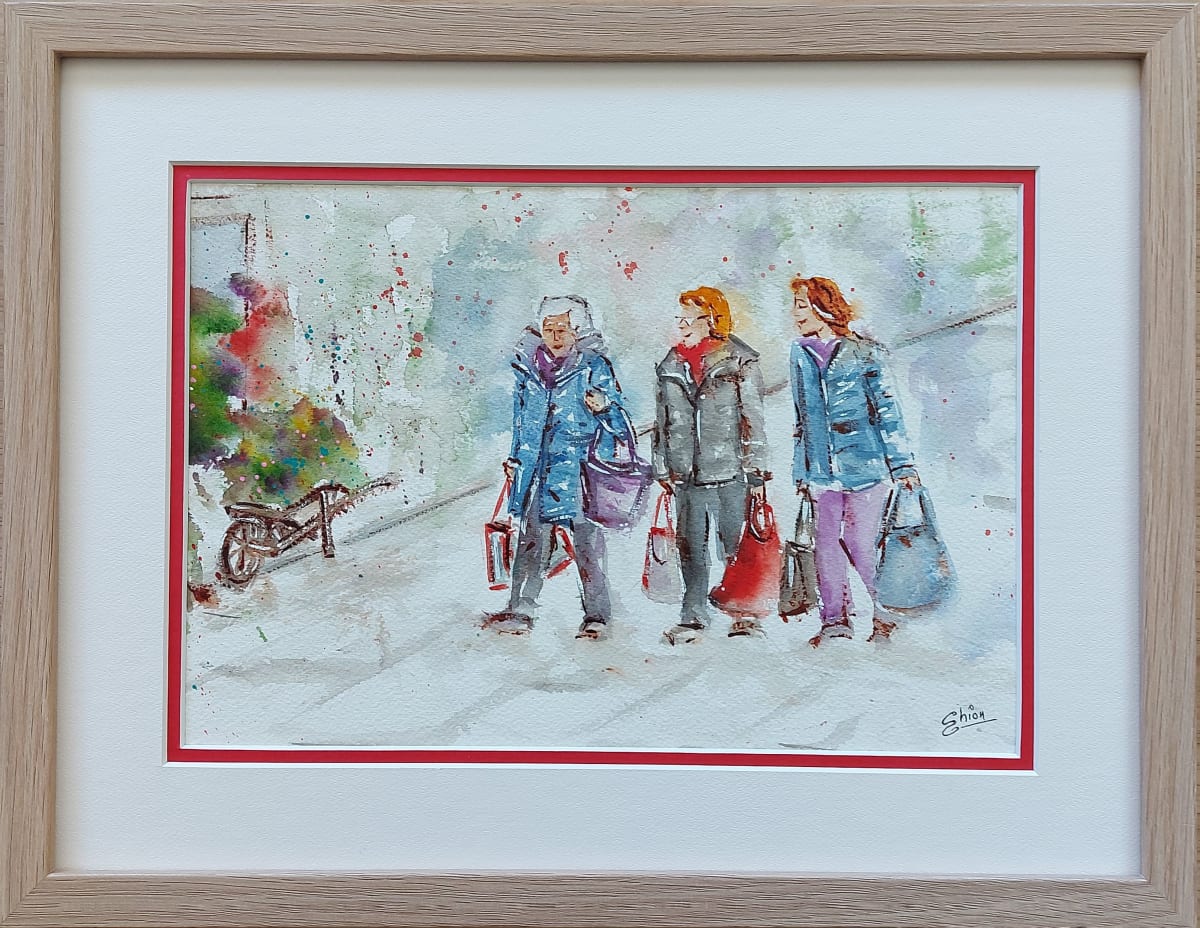 Tre allegre Comari - Three Merry Wives by Silvia Busetto  Image: Tre allegre Comari - Three Merry Wives, Framed