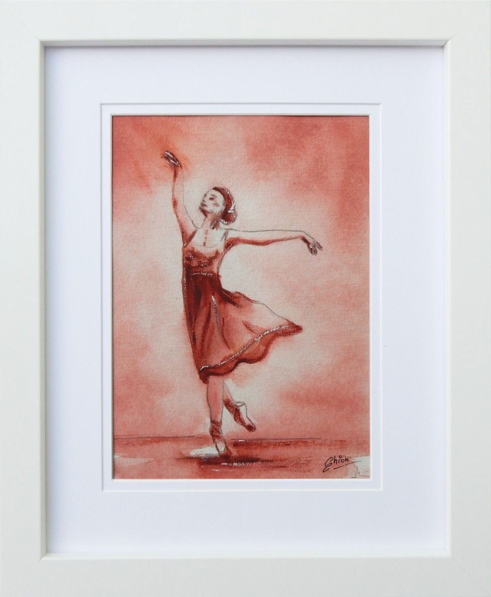 Ballerina rossa retrò by Silvia Busetto  Image: Ballerina rossa retrò framed