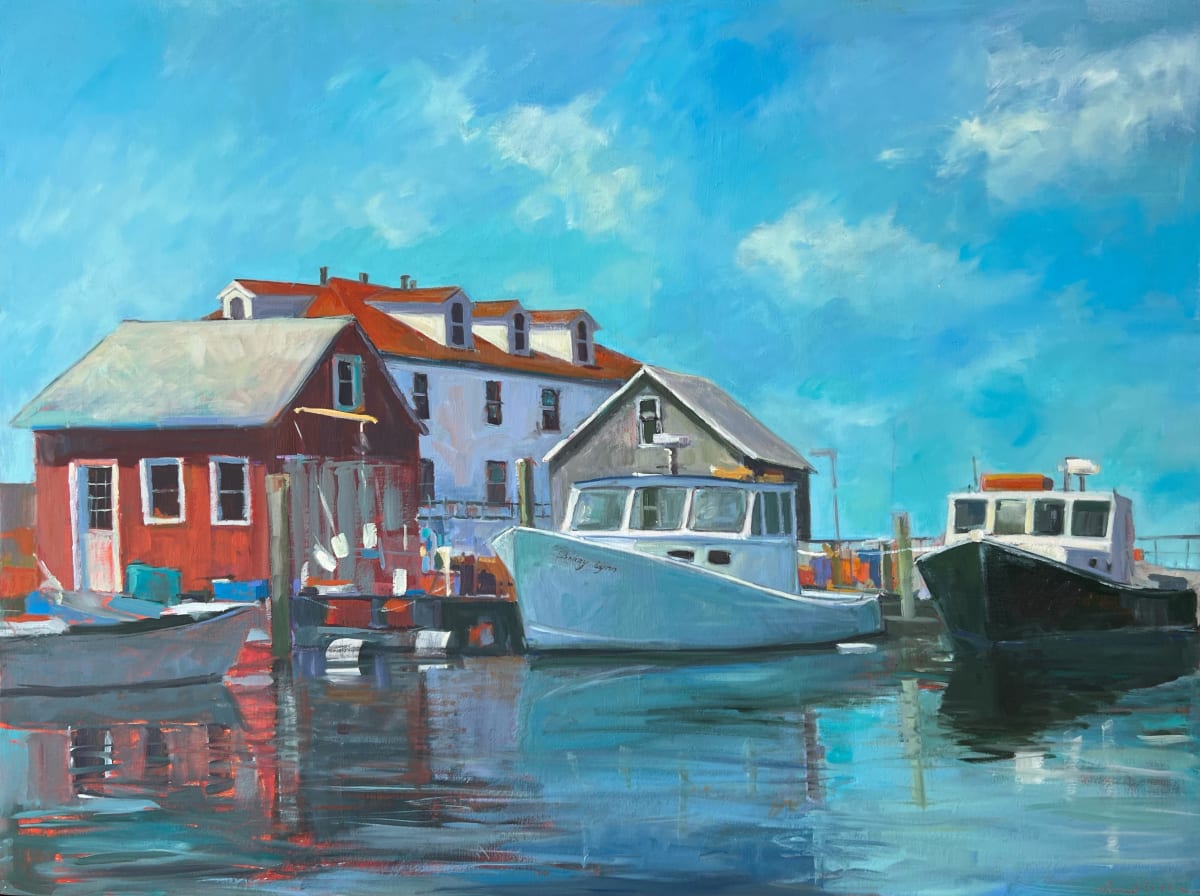 Boathouse Pier Menemsha by Anne Besse-Shepherd 