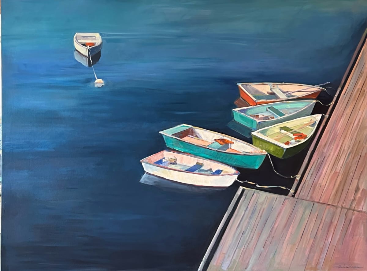 Boats at Perkin’s Cove by Anne Besse-Shepherd 