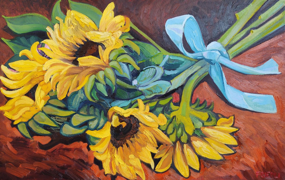 Sunflowers by Heather Friedli  Image: Sunflowers commission work