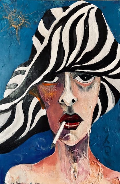 New Hat, New Attitude - Smoke Show Series by CATHY WILLIAMS ART 